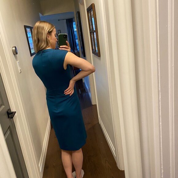 BCBGMaxAzria Teal Midi Dress - Picture 2 of 7